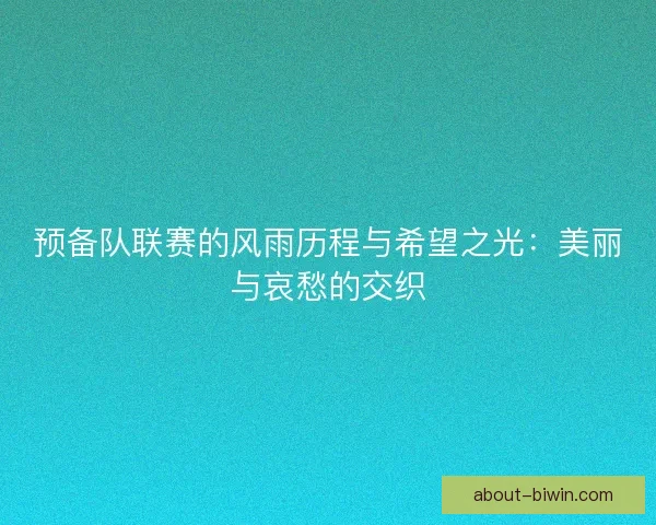 预备队联赛的风雨历程与希望之光：美丽与哀愁的交织