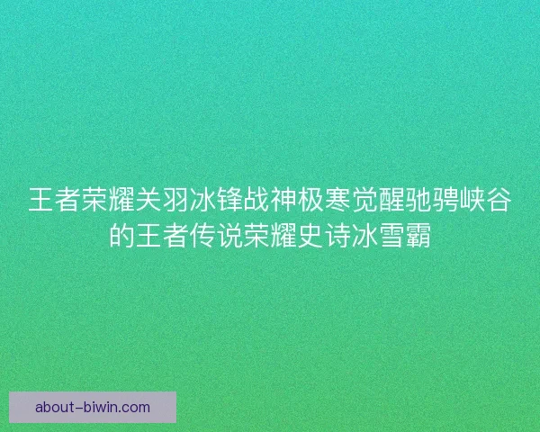 王者荣耀关羽冰锋战神极寒觉醒驰骋峡谷的王者传说荣耀史诗冰雪霸